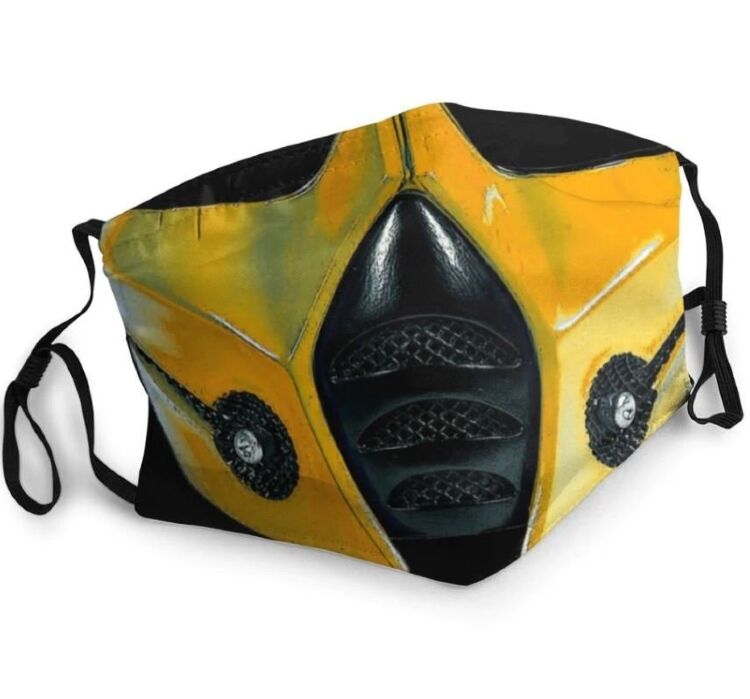 Маска захисна для обличчя Mortal Kombat Scorpion №2 + 2 вугільні фільтри