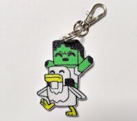 Брелок Minecraft Steve duck Майнкрафт Стив на утке ABS пластик 6 см.