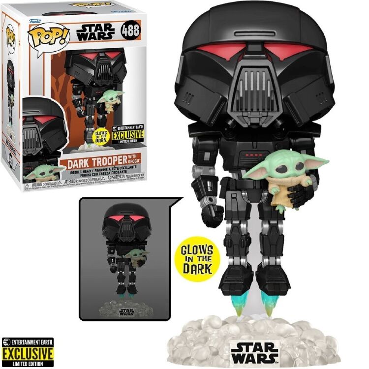 Фигурка Funko Star Wars Mandalorian Dark Trooper with Grogu фанко 488 Exclusive Фигурка Funko Star Wars Mandalorian Dark Trooper with Grogu фанко 488 Exclusive