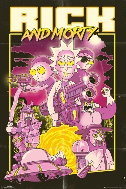 Постер Рік та Морті Rick and Morty Action Movie Maxi Poster плакат 91*61 см