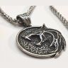 Кулон Геральта медальон 3D Ведьмак (The Witcher) с нержавеющей стали + деревянный бокс №2