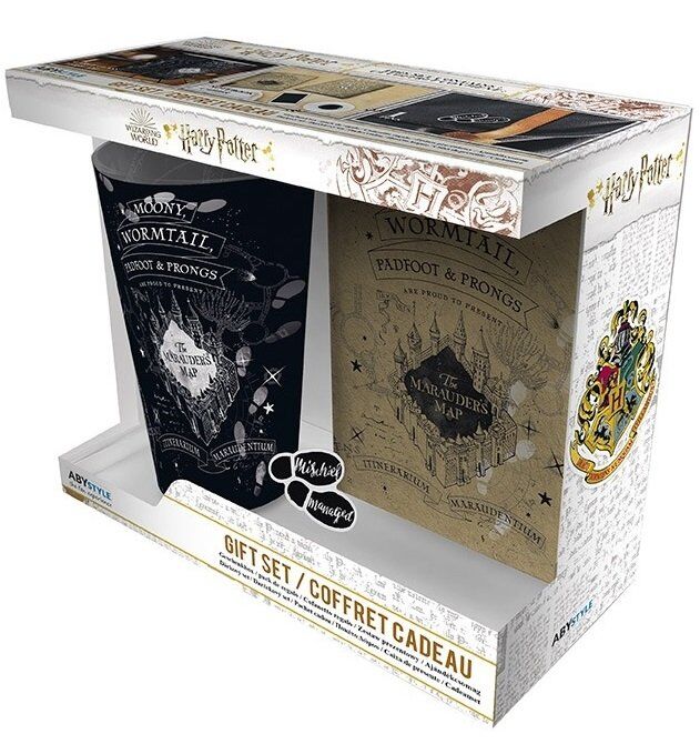 Подарочный набор Гарри Поттер Marauders map Стакан XXL, значок, карманный блокнот Подарочный набор Гарри Поттер Marauders map Стакан XXL, значок, карманный блокнот
